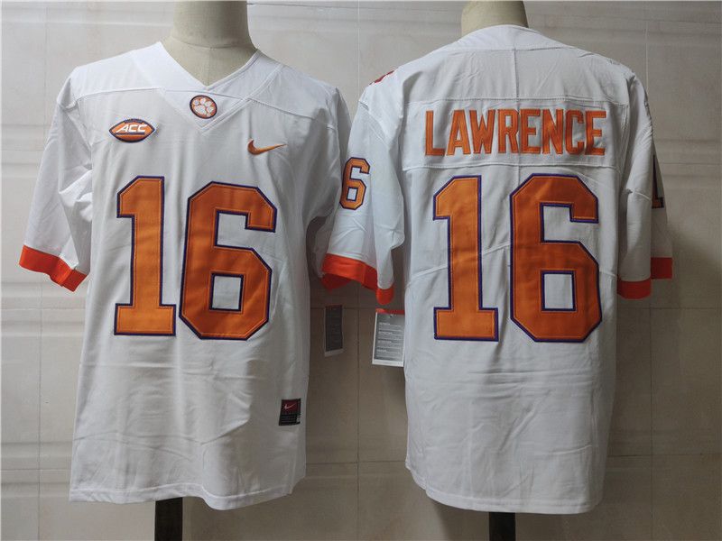 Men Clemson Tigers #16 Lawrence White Nike 2025 NCAA Jersey